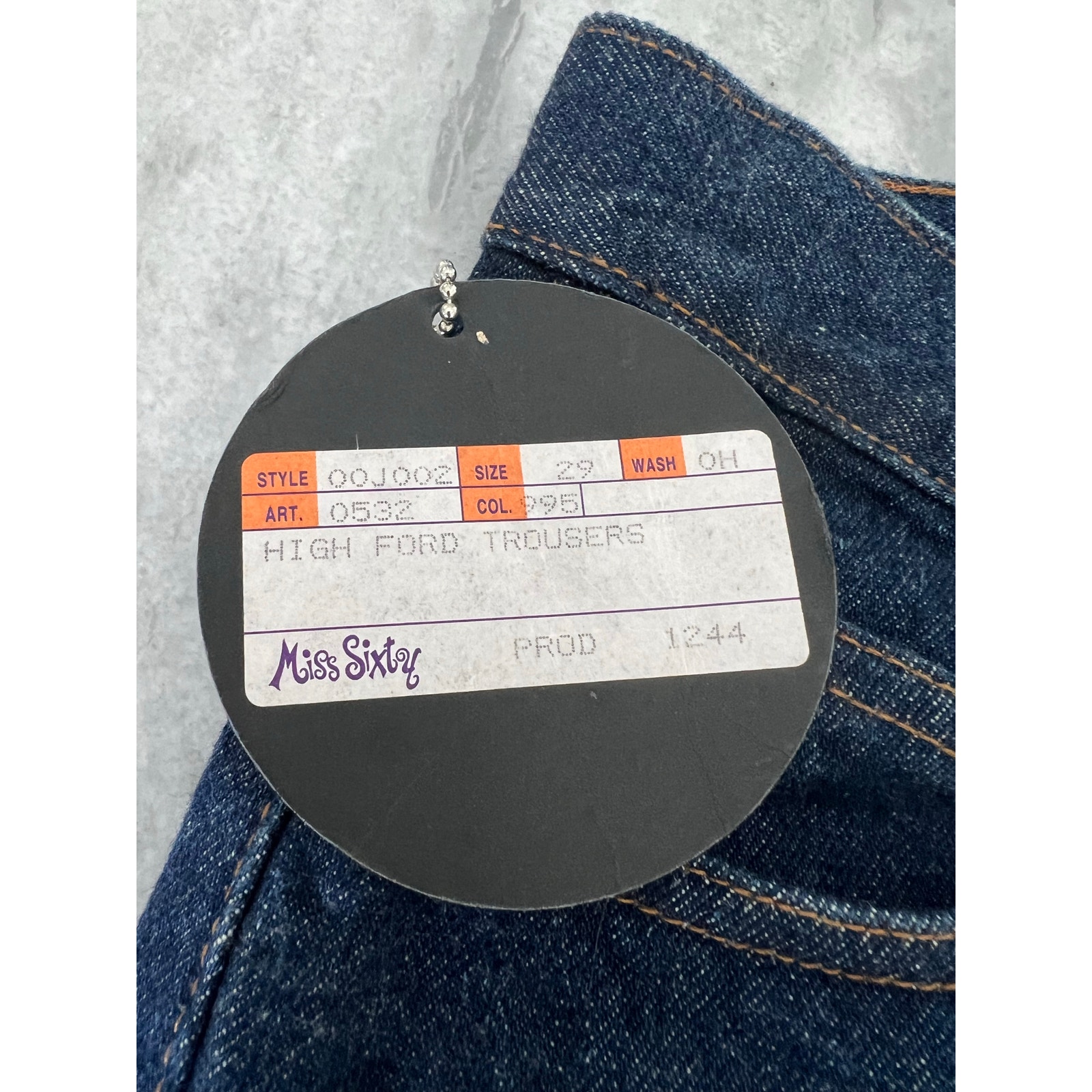 Vintage 90's Miss Sixty Straight Dark Blue High Rise Jeans- Size 26 Nwt — image 4 of 8